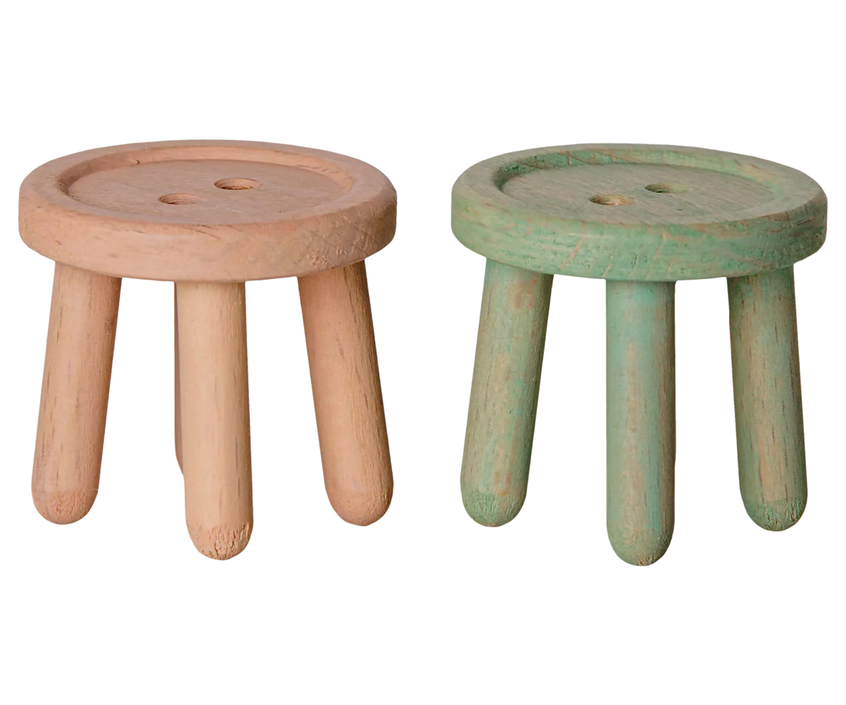 Maileg - Stool Set for Mouse Light Rose and Light Mint