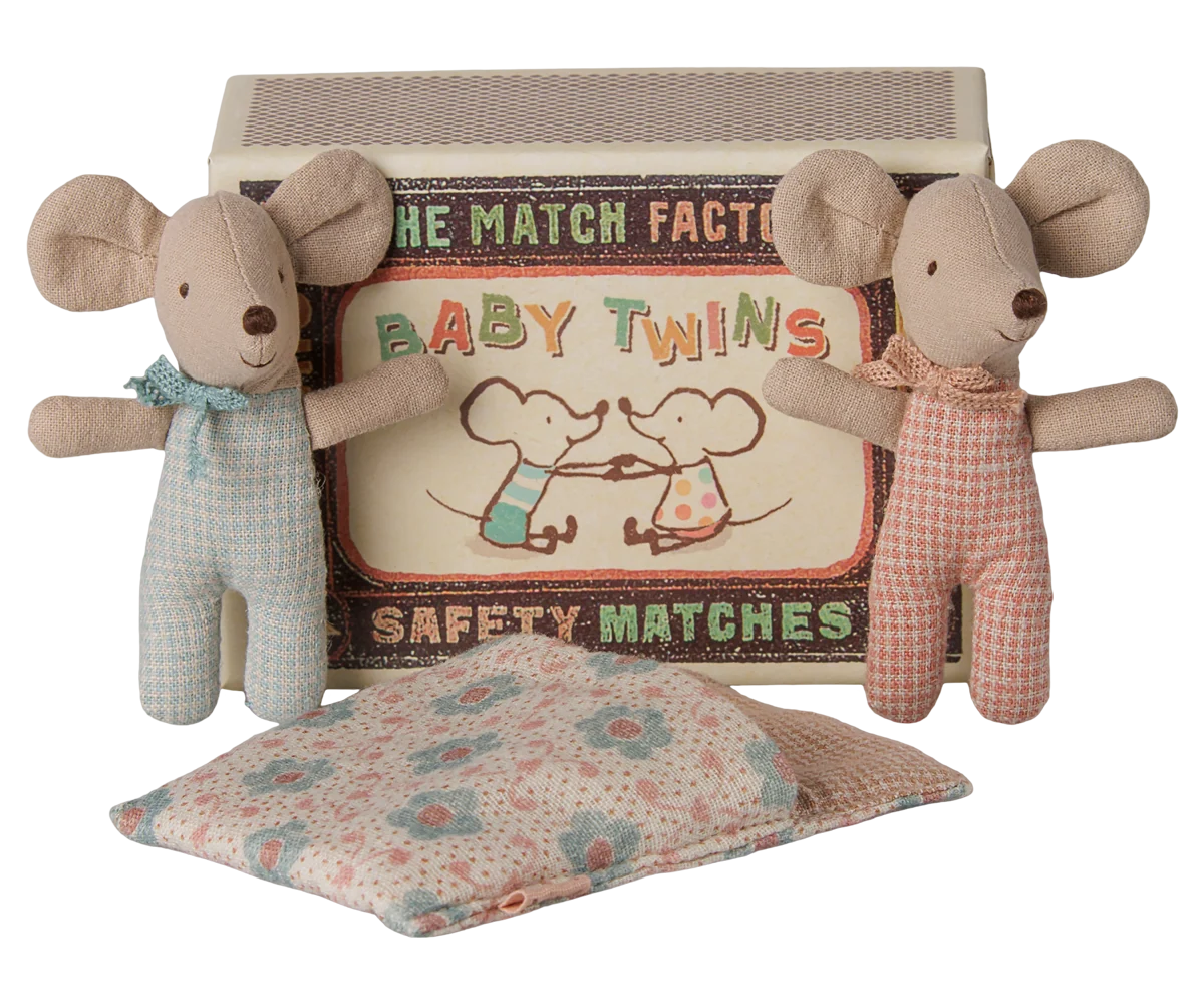 Maileg - Twins Baby Mice in Matchbox