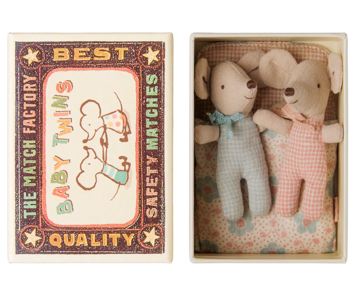 Maileg - Twins Baby Mice in Matchbox