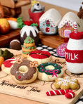 Load image into Gallery viewer, Tara Treasures Felt Christmas Donut - Reindeer Doughnut with Salted Pretzels

