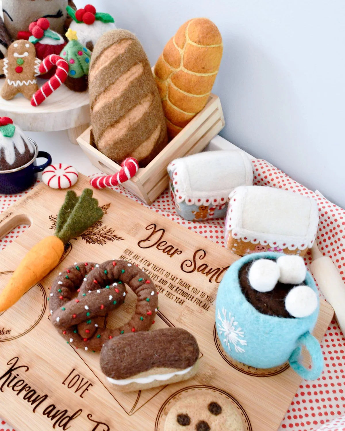 Tara Treasures - Felt Hot Chocolate Cacao with Marshmallows (Blue Cup)