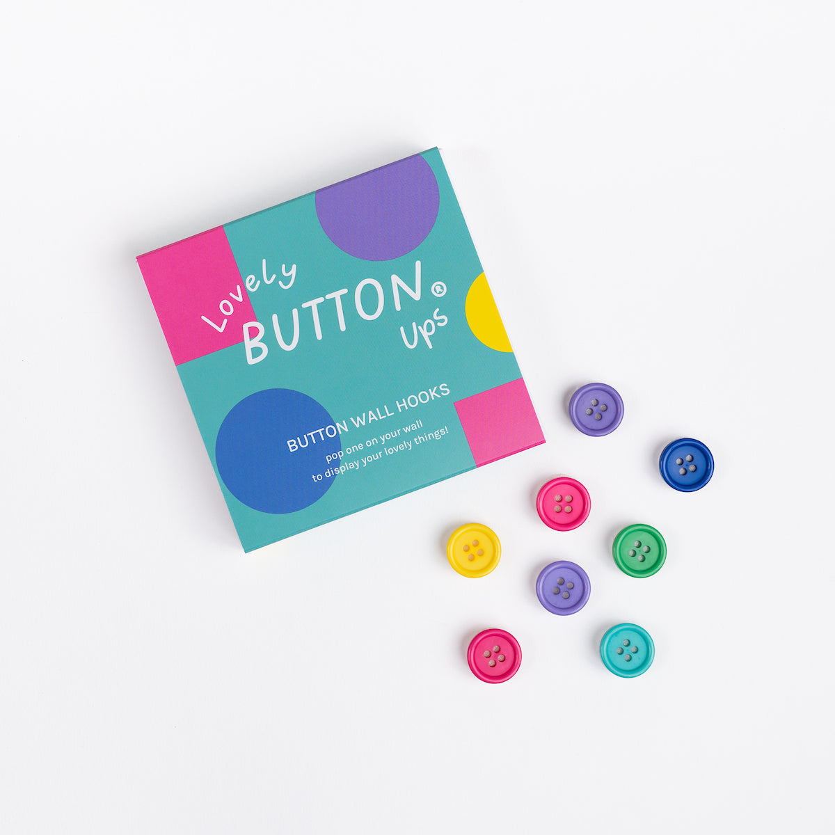 Lovely Buttons Ups ® - Wall Hooks Colourful Collection