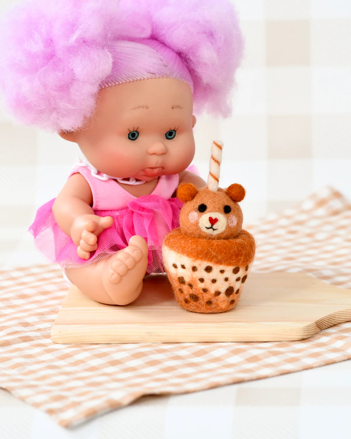 Tara Treasures - Felt Bear Boba Bubble Tea
