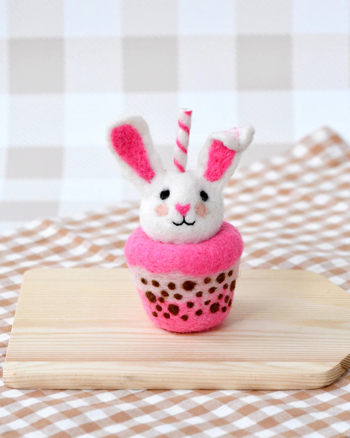 Tara Treasures - Felt Bunny Boba Bubble Tea