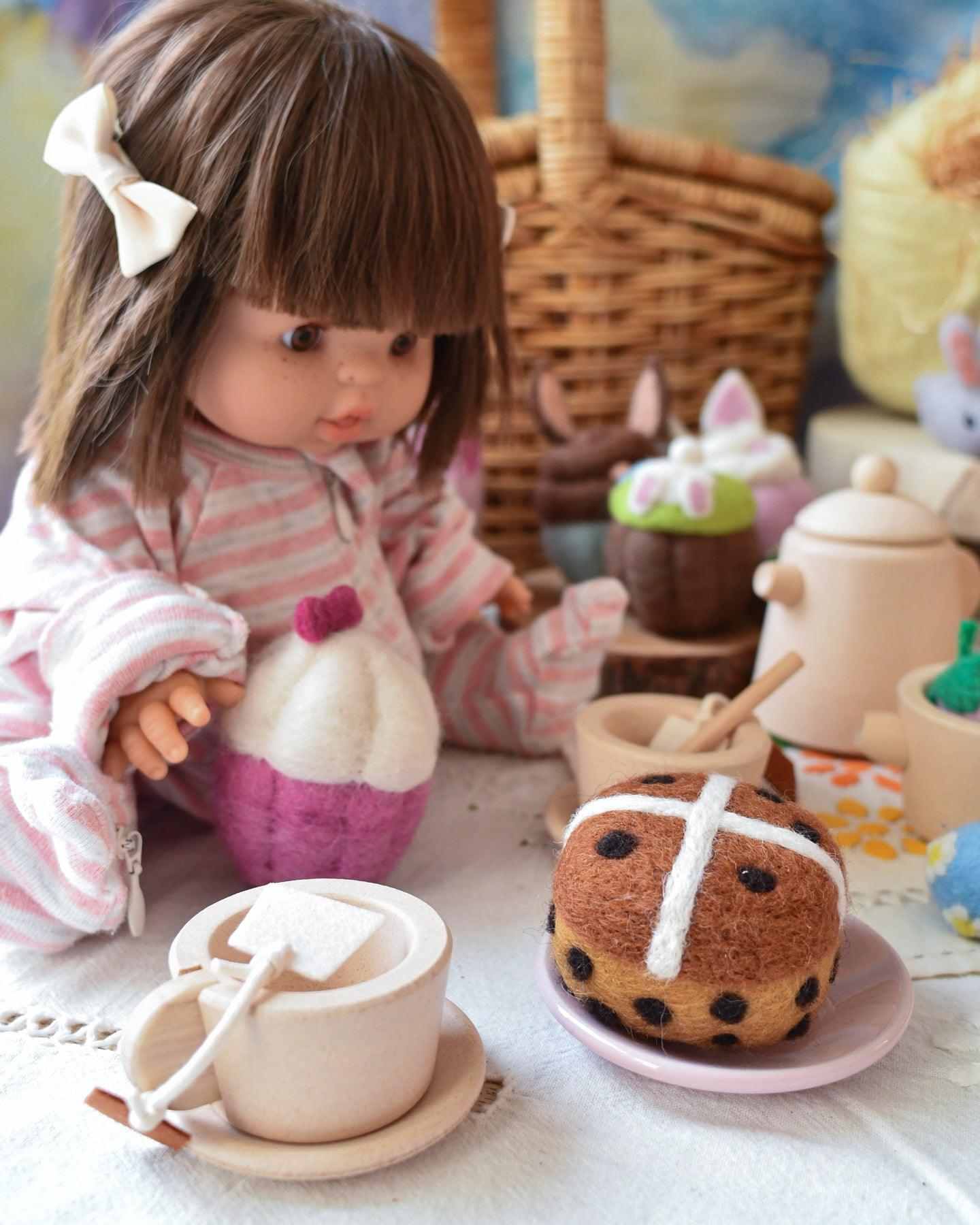 Tara Treasures Felt Hot Cross Buns Set of 3 - Cheeky Junior