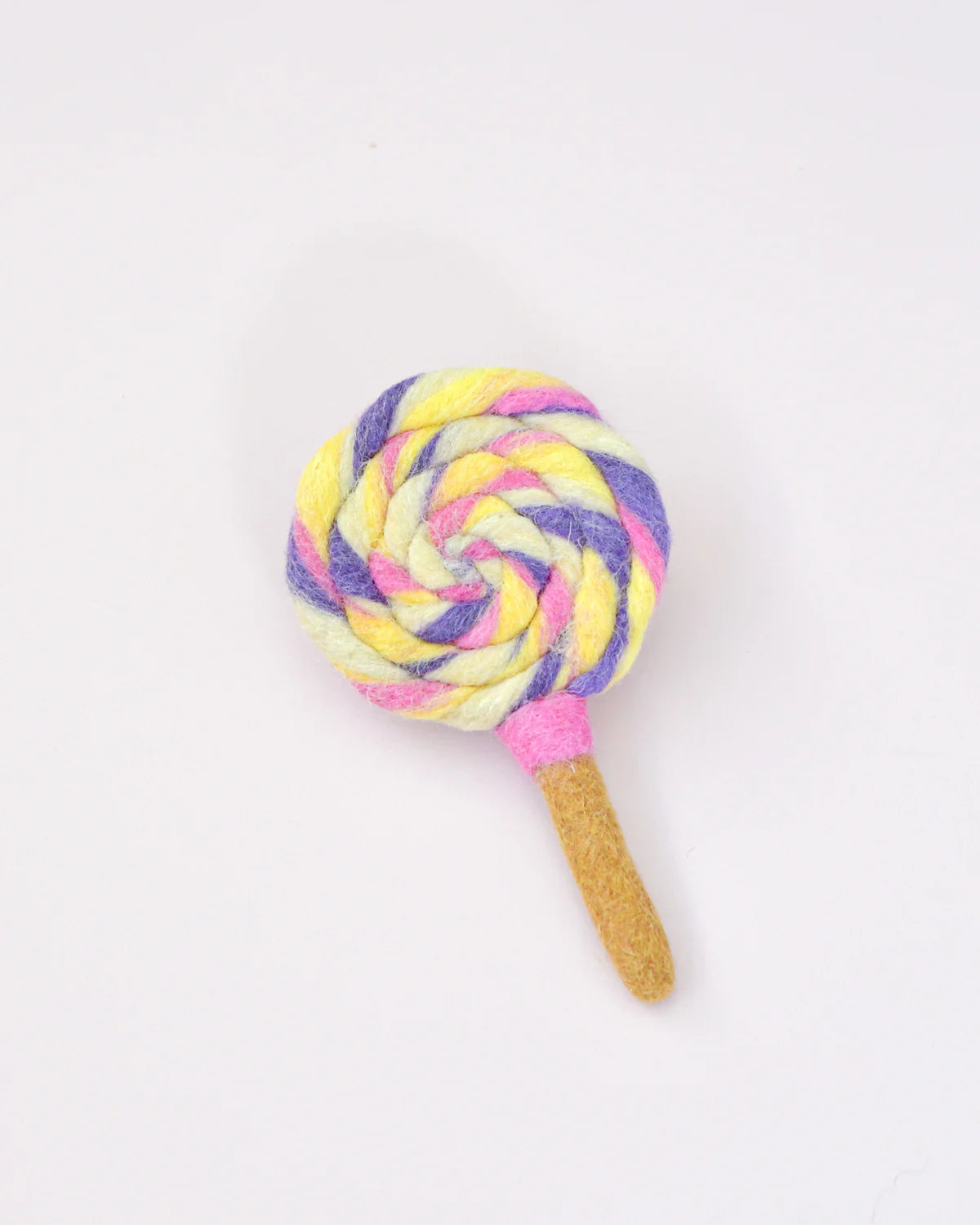 Tara Treasures - Felt Purple, Pink and Yellow Swirl Lollipop