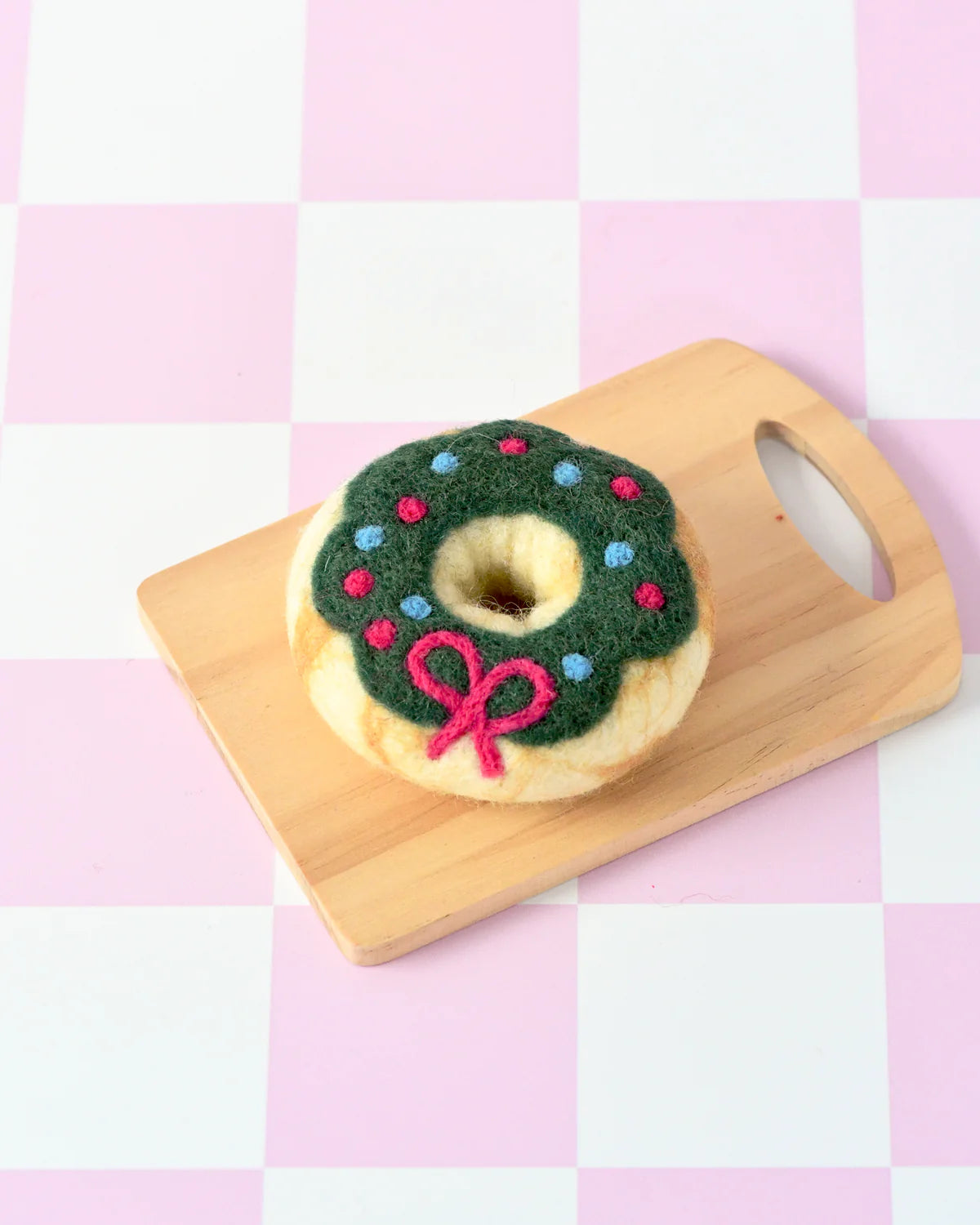 Tara Treasures Felt Christmas Donut - Green Holly Wreath Icing