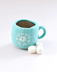 Load image into Gallery viewer, Tara Treasures - Felt Hot Chocolate Cacao with Marshmallows (Blue Cup)
