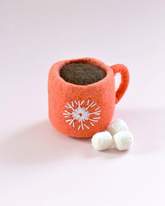 Tara Treasures - Felt Hot Chocolate Cacao with Marshmallows (Red Cup)