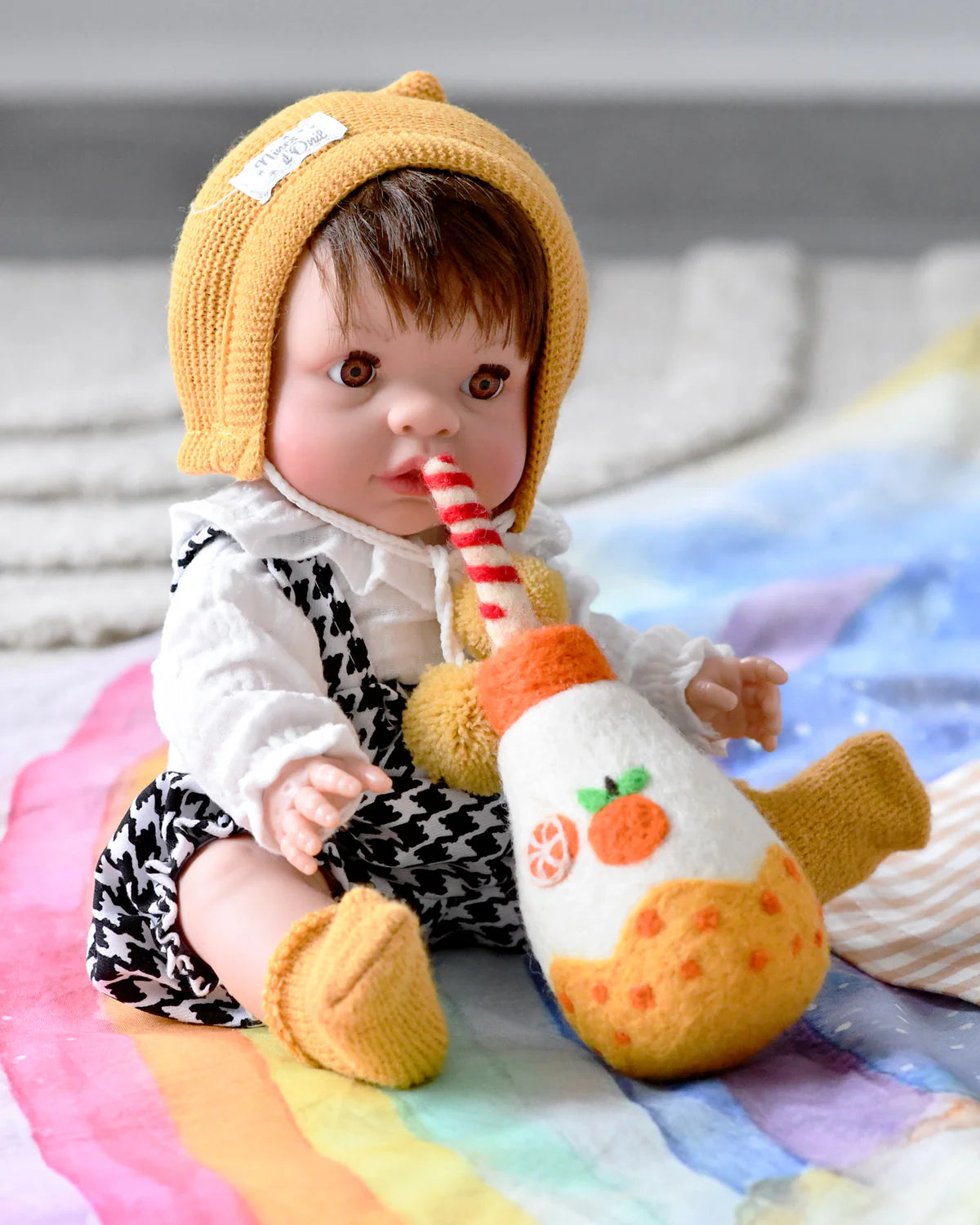 Tara Treasures - Felt Sparkling Orange Fruit Juice Bottle