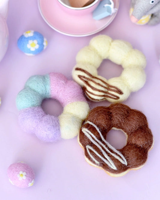 Tara Treasures Felt Pon De Ring Mochi Donuts Set of 3