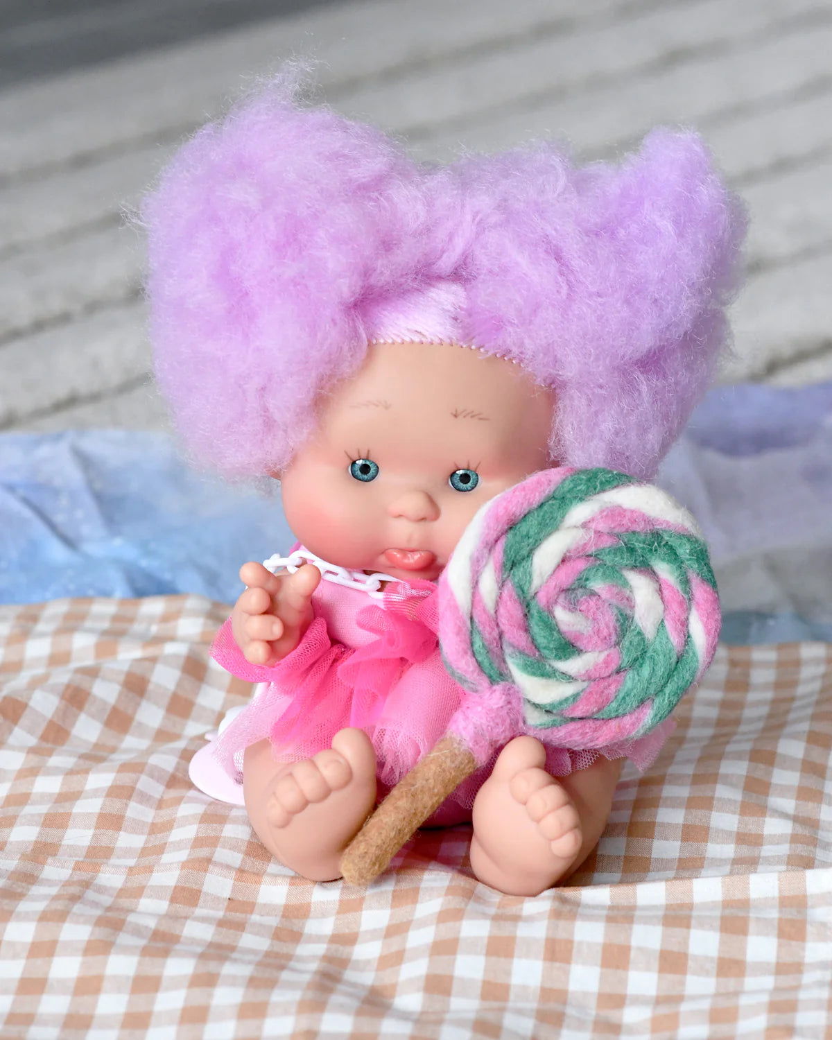 Tara Treasures - Felt Pink and Green Swirl Lollipop