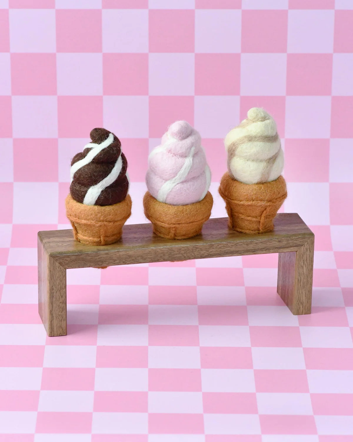 Tara Treasures - Felt Strawberry Soft Serve Ice Cream