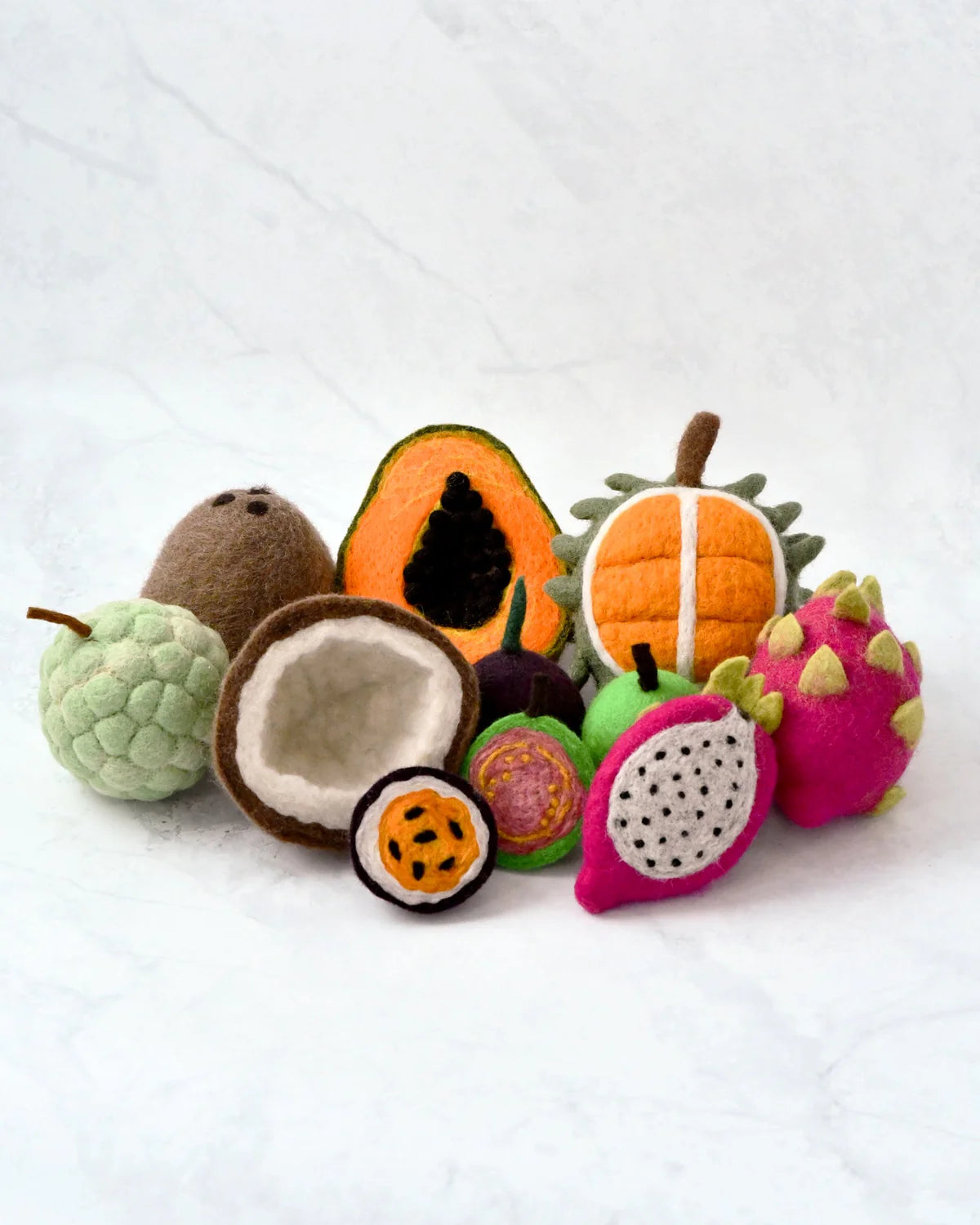 Tara Treasures - Felt Tropical Fruits Play Food Set - 11 pieces
