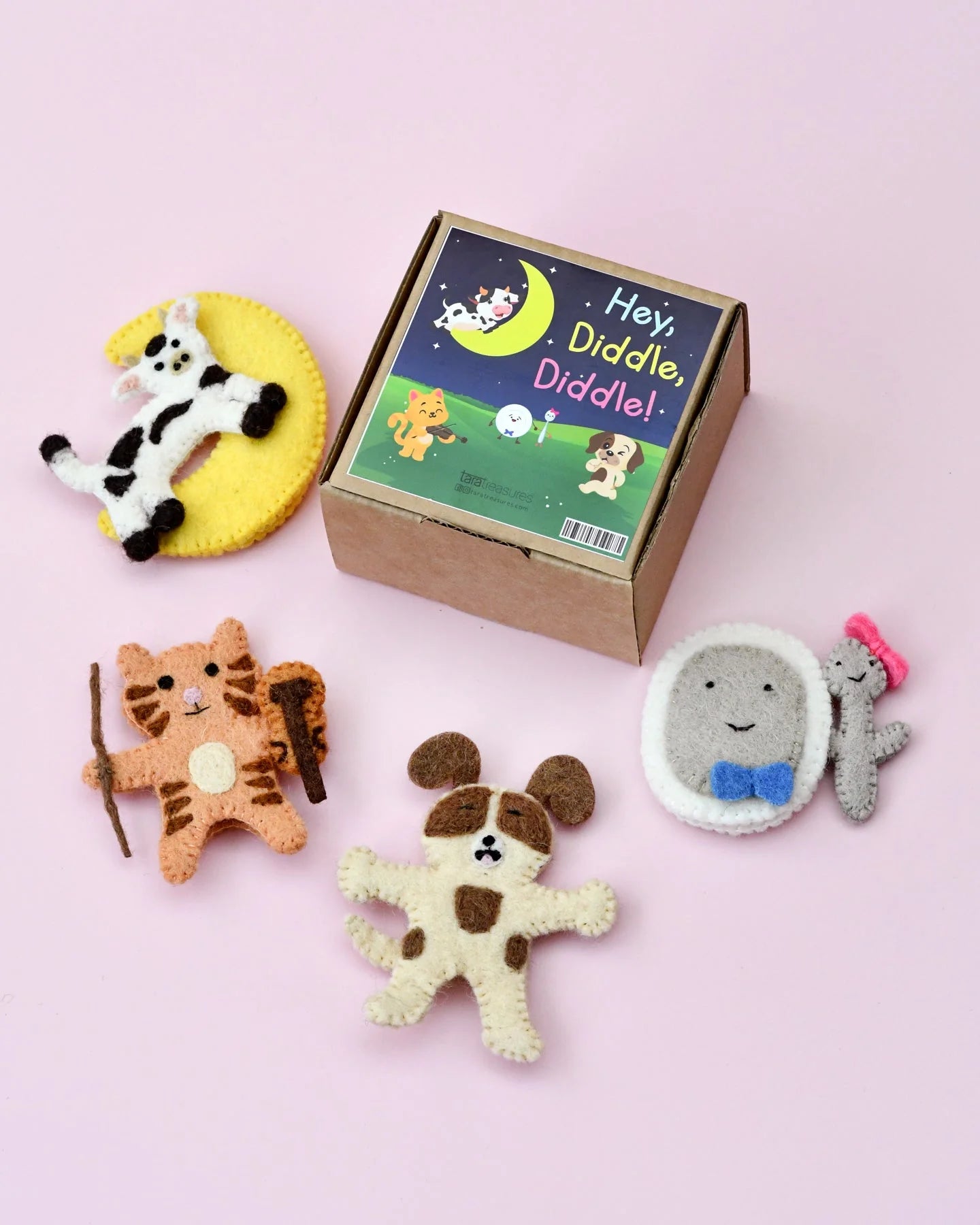 Tara Treasures - Hey Diddle Diddle Finger Puppet Set
