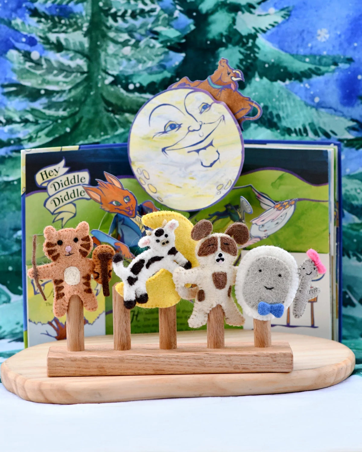 Tara Treasures - Hey Diddle Diddle Finger Puppet Set
