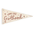 Load image into Gallery viewer, Cherrypick - Long Live Girlhood Canvas Pennant Flag
