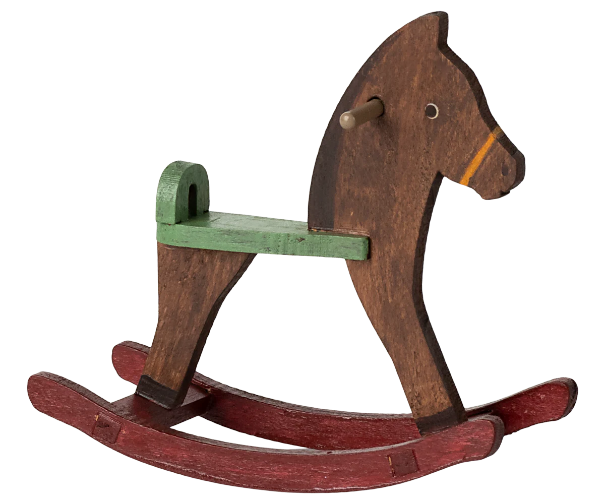Maileg - Rocking Horse for Mouse Dark Brown ONLINE ONLY