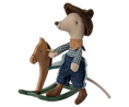 Load image into Gallery viewer, Maileg - Cowboy Mouse on Rocking Horse Little Brother ONLINE ONLY
