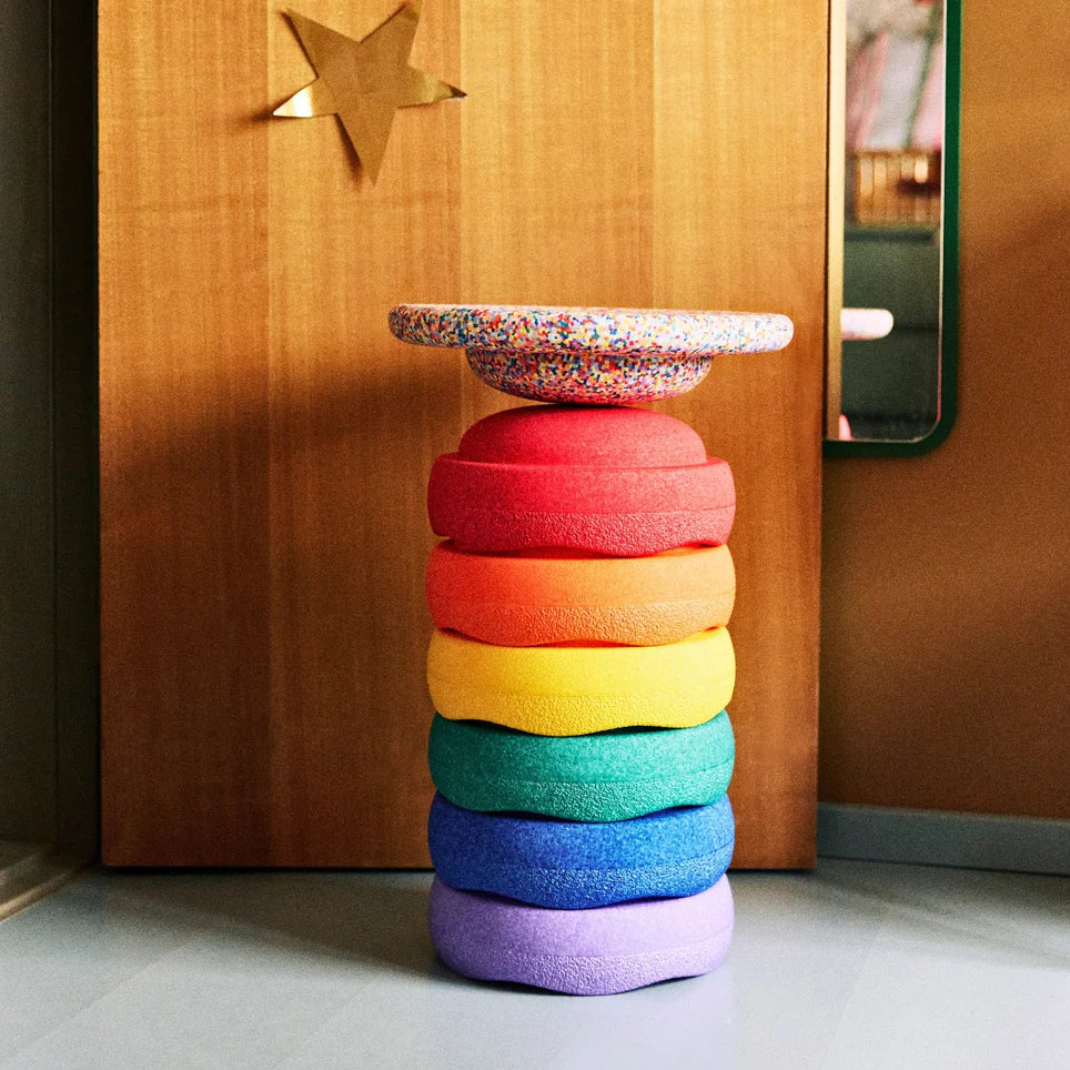 Stapelstein - Rainbow Set of 6 + 1 Super Confetti Board Set