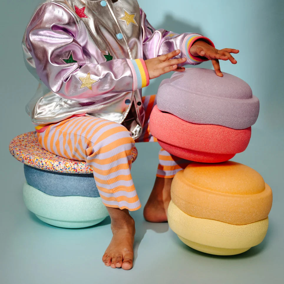 Stapelstein - Rainbow Pastel Set of 6 + 1 Super Confetti Board Set