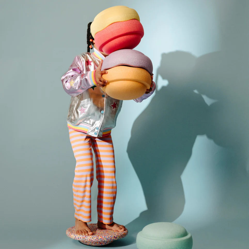 Stapelstein - Rainbow Pastel Set of 6 + 1 Super Confetti Board Set