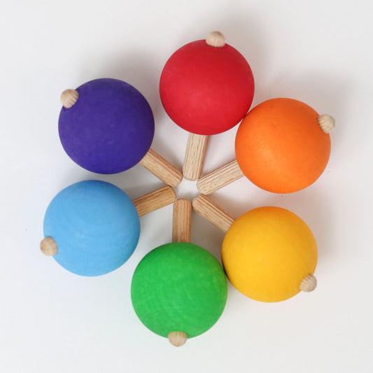 Grimm's - Spinning Tops Set of 6 Rainbow