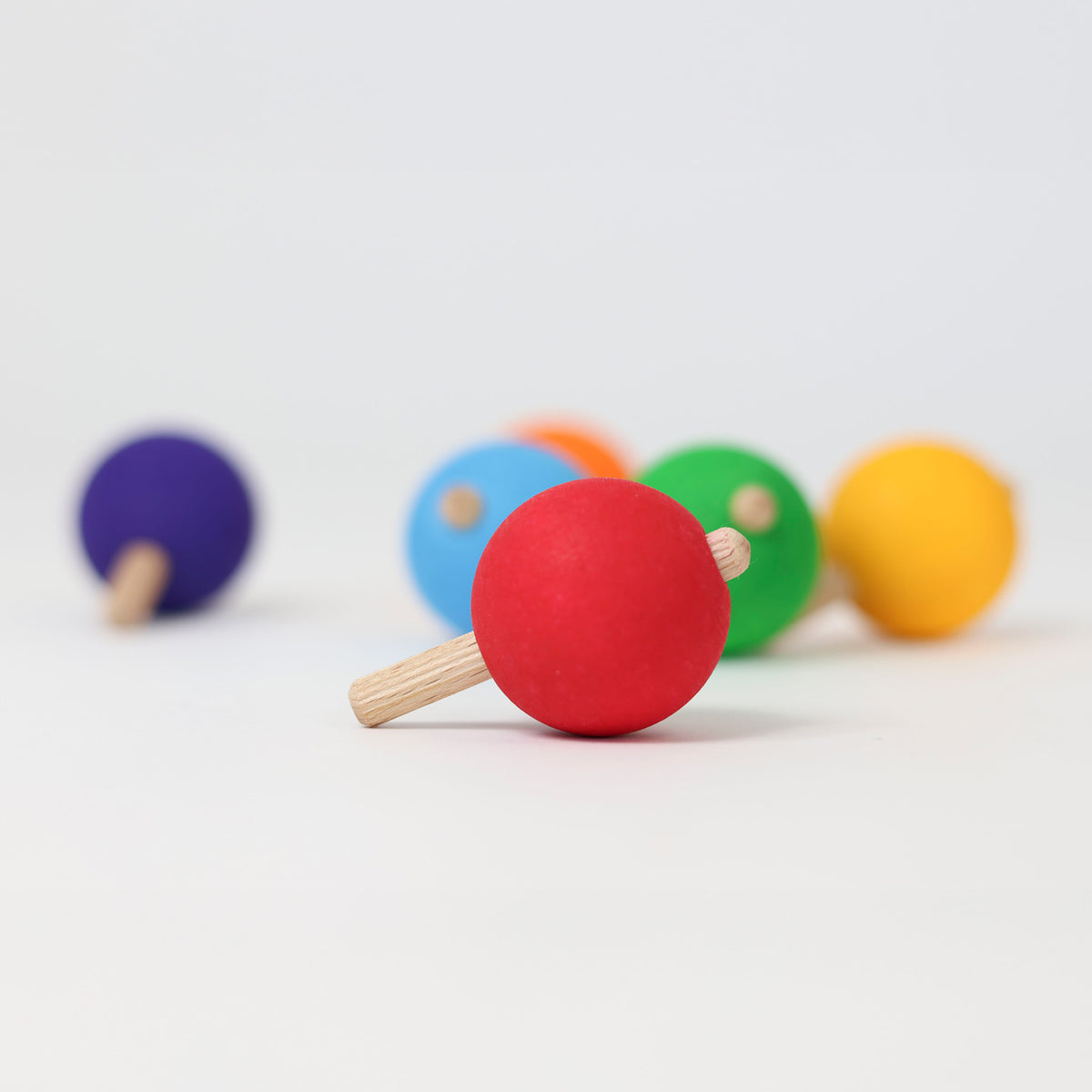 Grimm's - Spinning Tops Set of 6 Rainbow