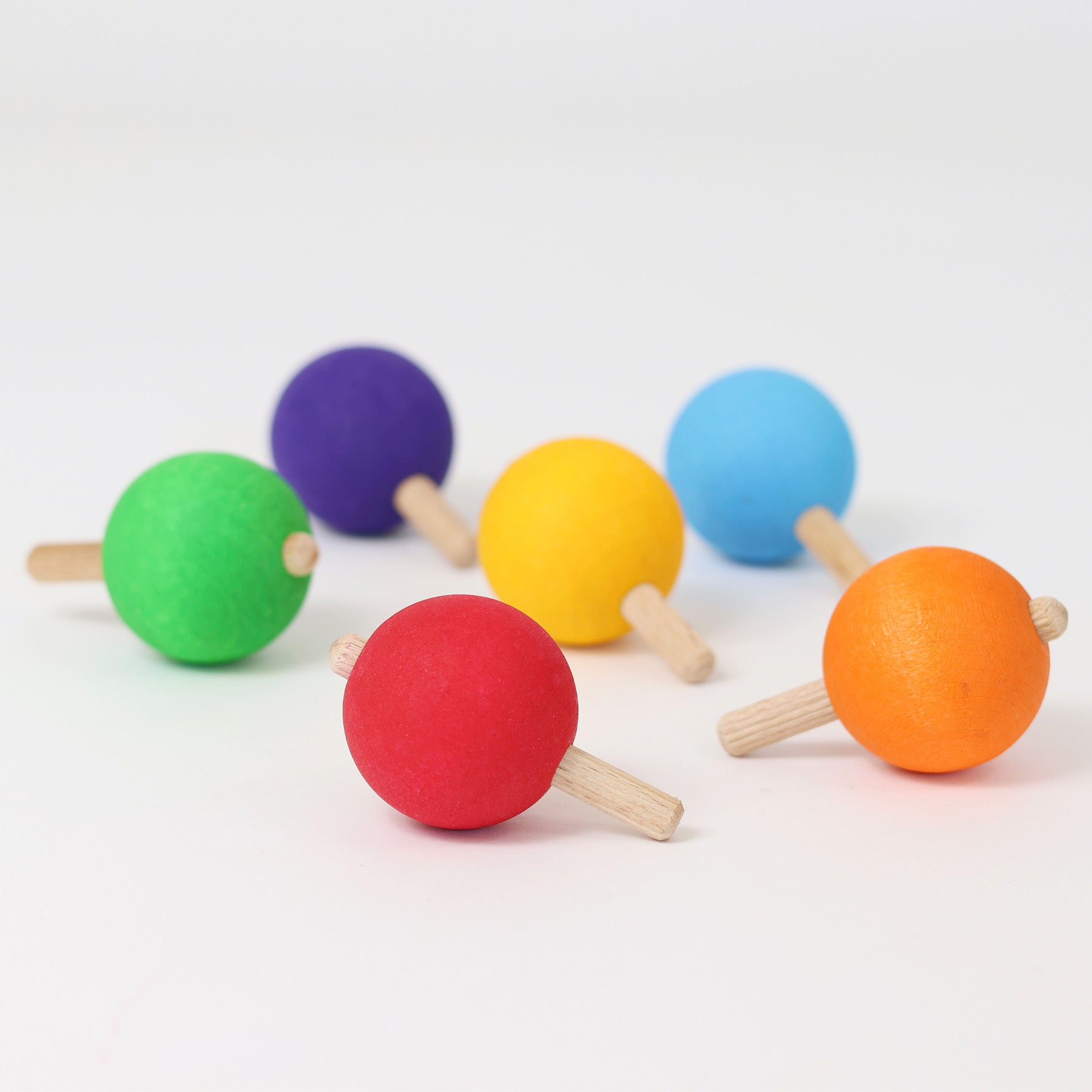Grimm's - Spinning Tops Set of 6 Rainbow