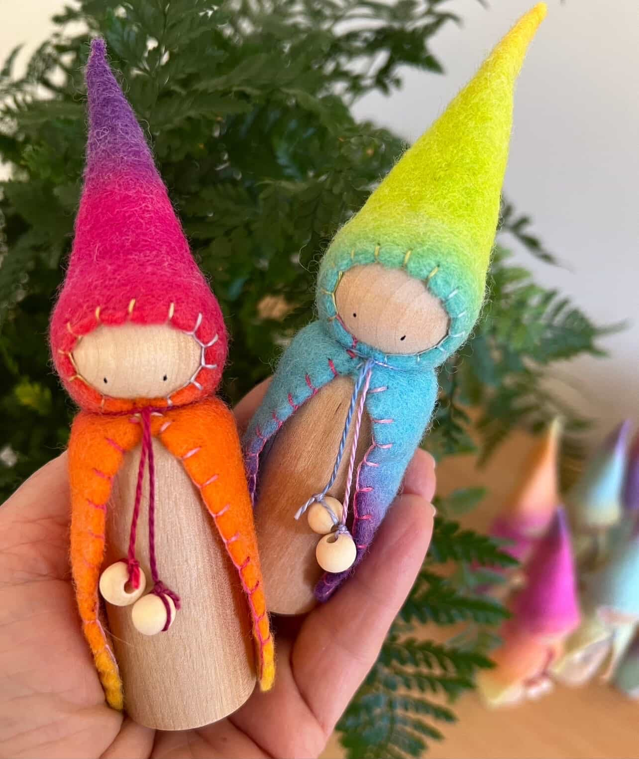 Deb’s Steiner Dolls - Gradient Rainbow Gnome Large