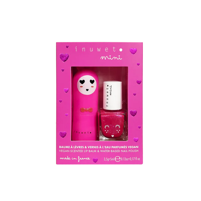 Inuwet - Duo Lip Balm and Nail Polish Cherry