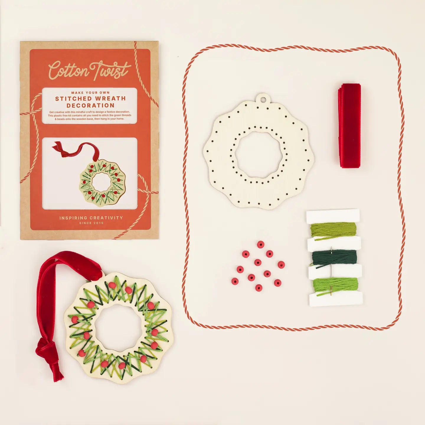Cotton Twist - Make Your Own Stitched Wreath Decoration