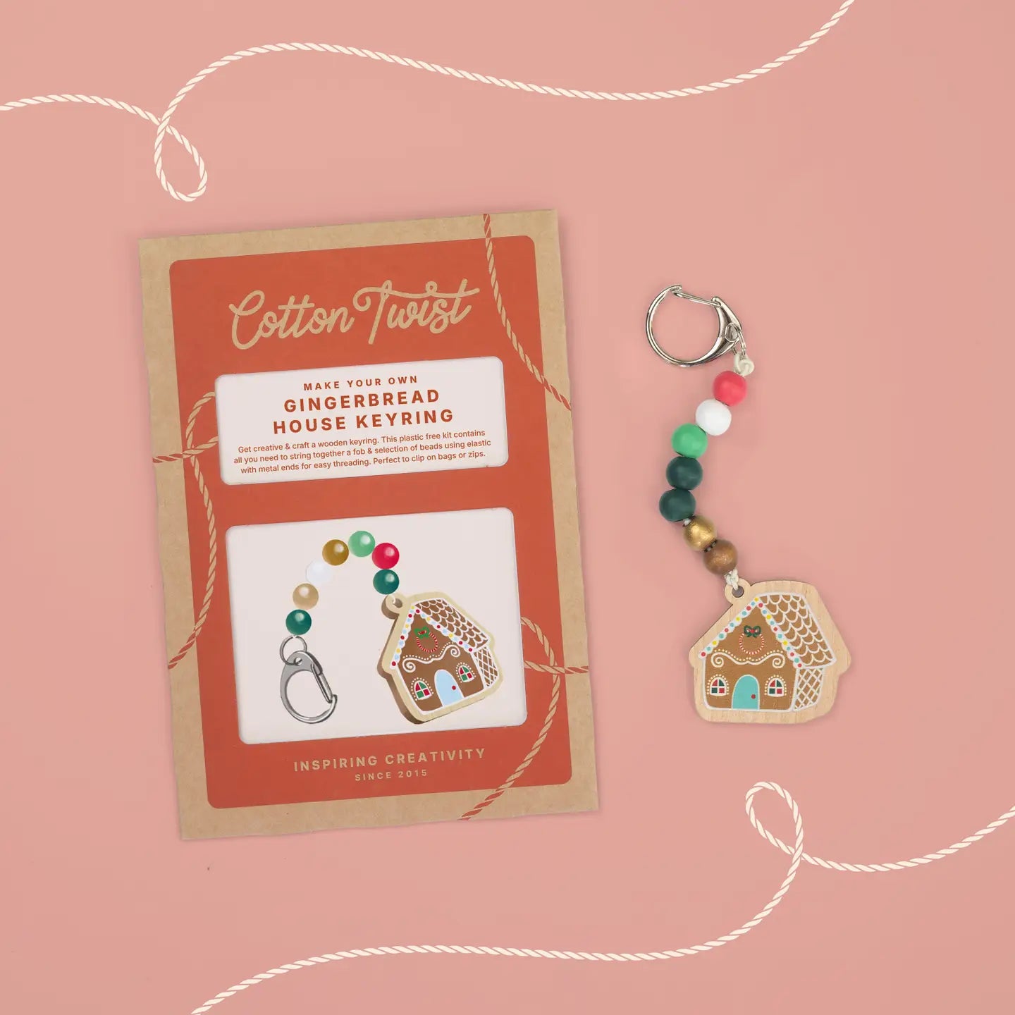 Cotton Twist - Make Your Own Gingerbread House Keyring