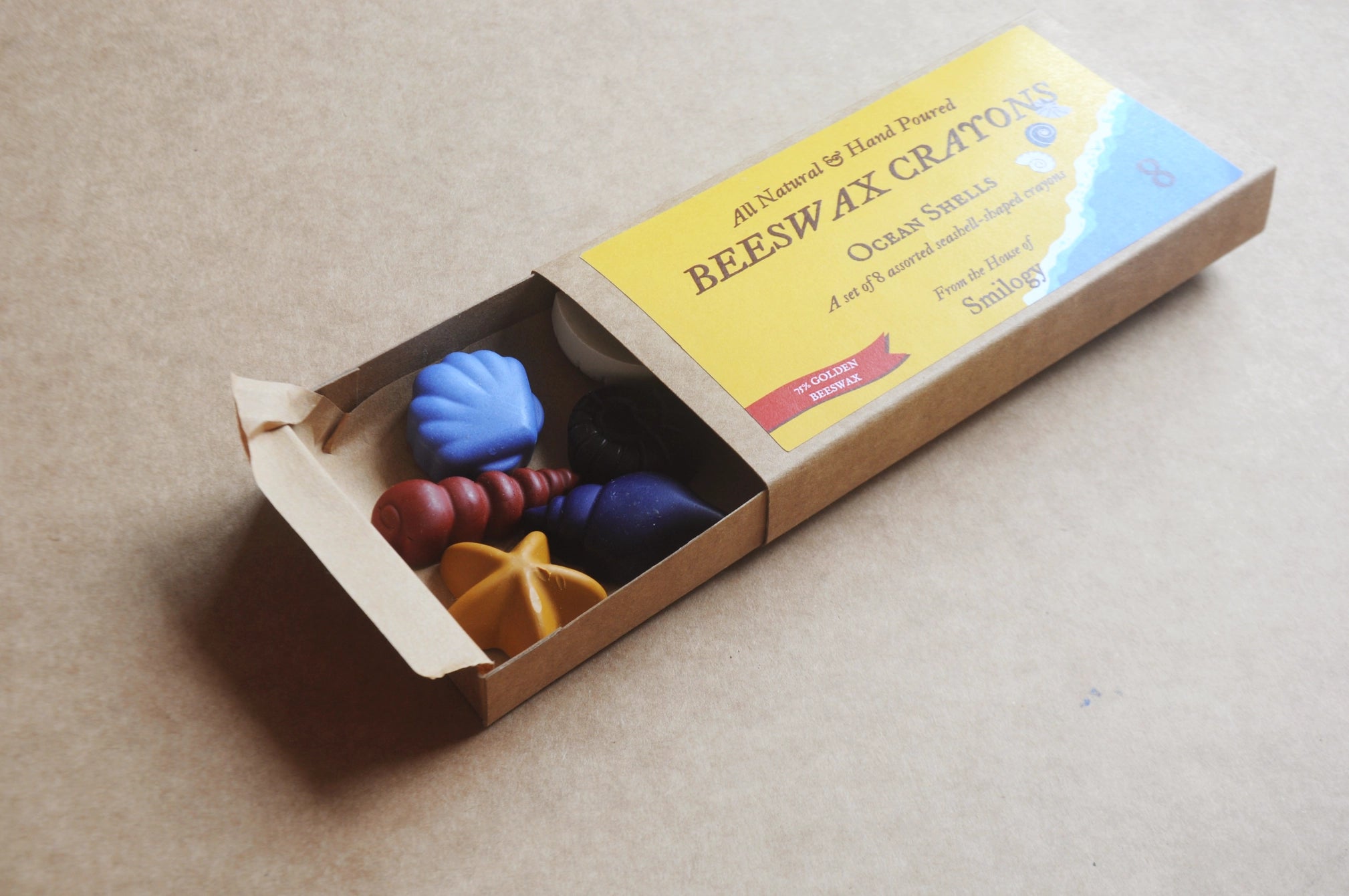 Smilogy - Beeswax Ocean Shells Crayons Set of 8