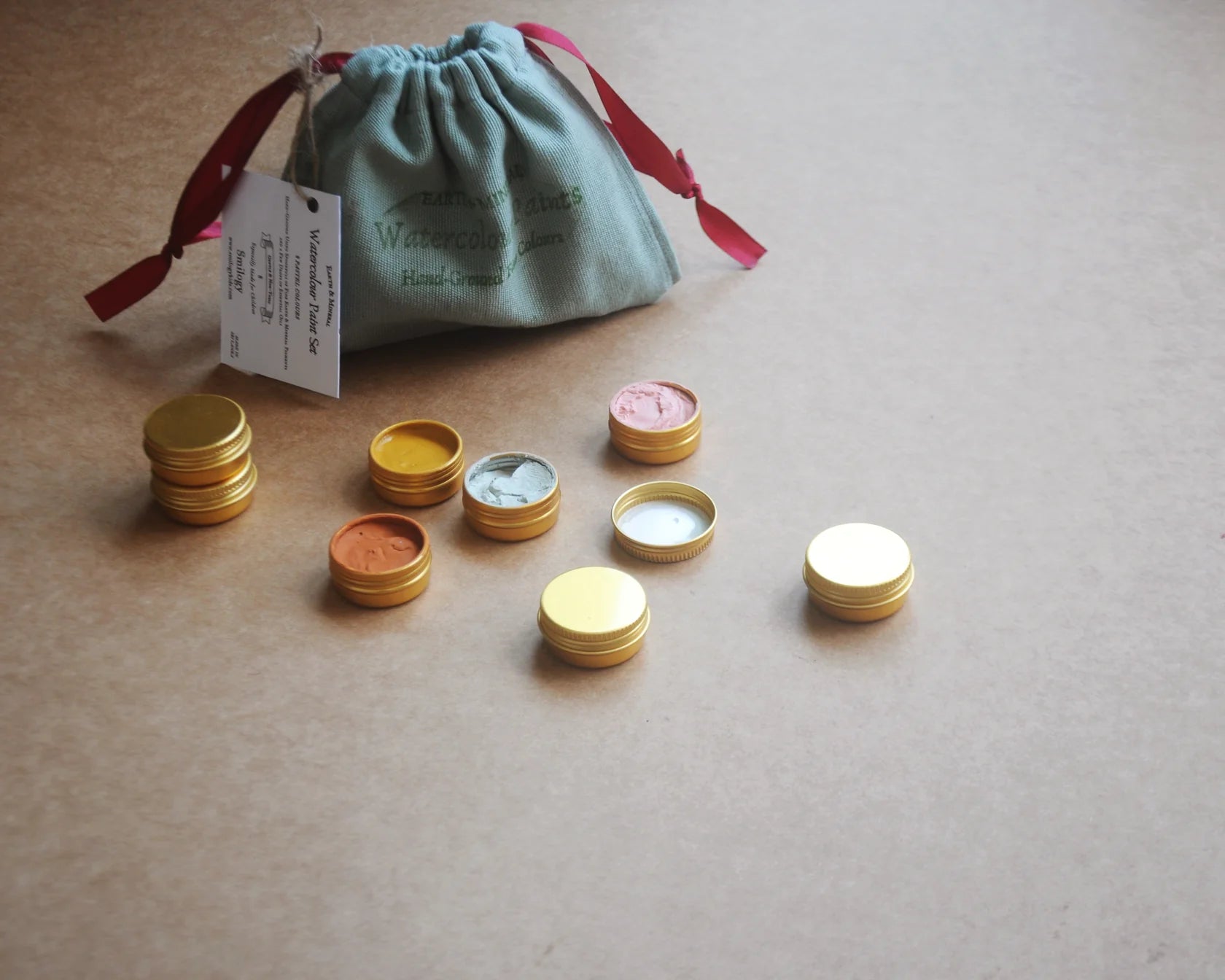 Smilogy - Earth and Minerals Watercolour Paint Hand Ground Set of 8 Soft Pastel ETA Early January