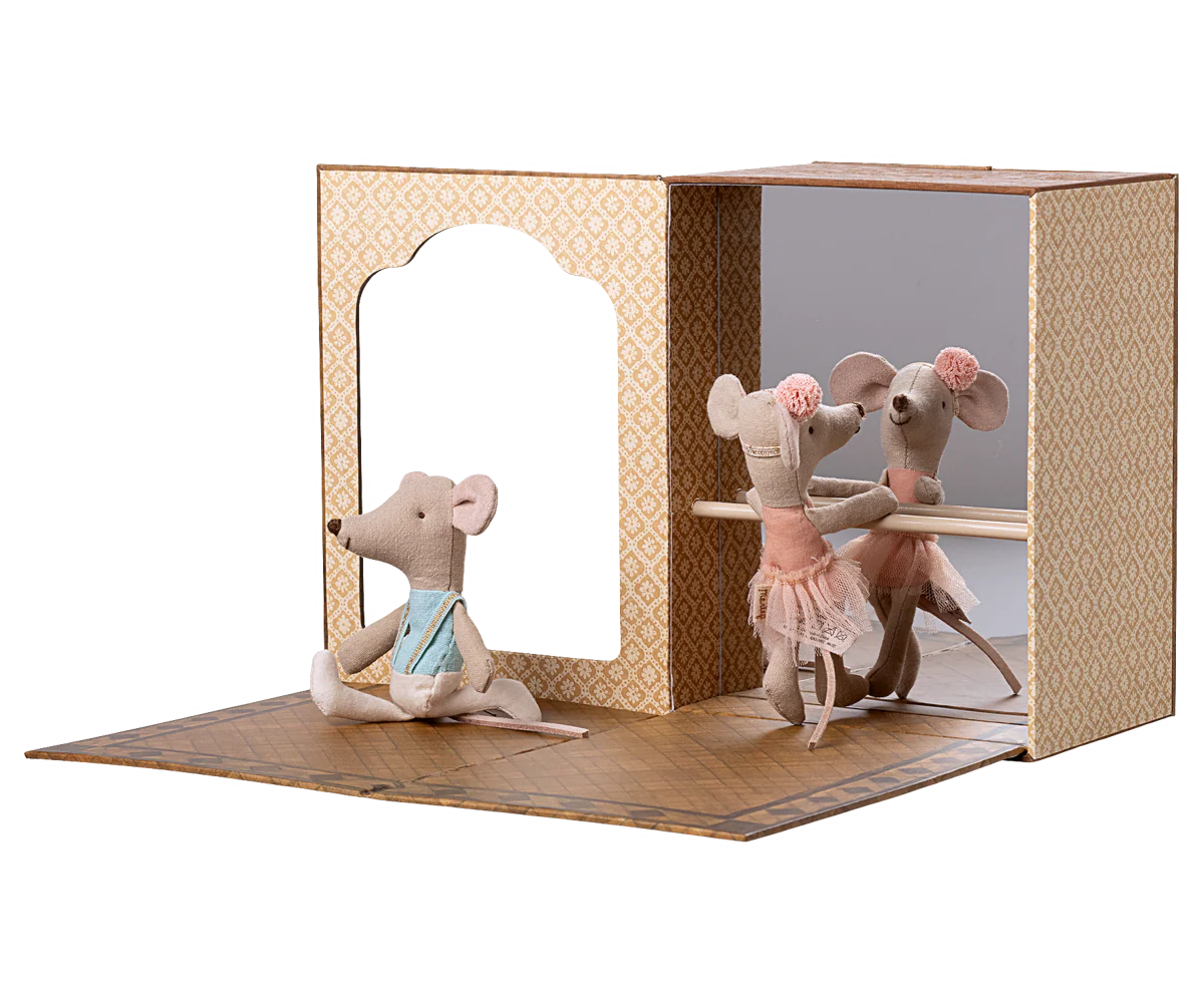 Maileg - Ballet Mice in Dance Studio Little Sister and Brother