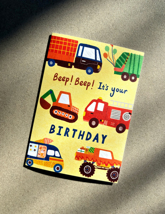 Lauren Sissons Studio - Vehicles Happy Birthday Card