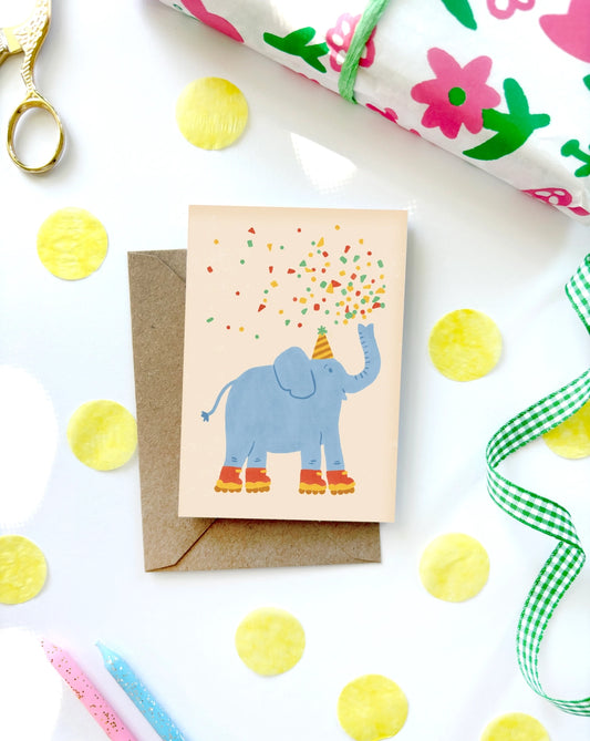 Lauren Sissons Studio - Elephant Mini Birthday Card