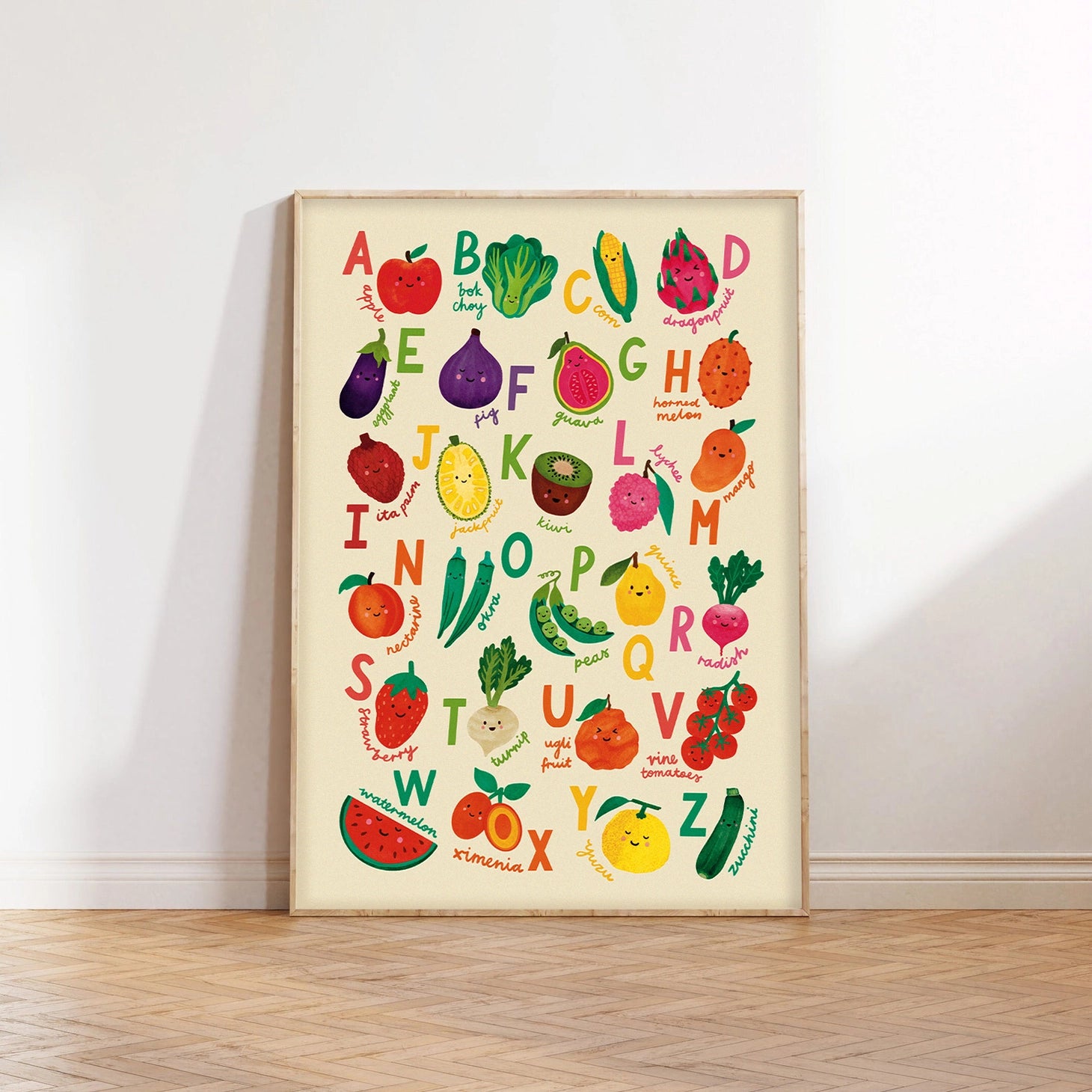Lauren Sissons Studio - Fruit and Veg A-Z Alphabet Art Print