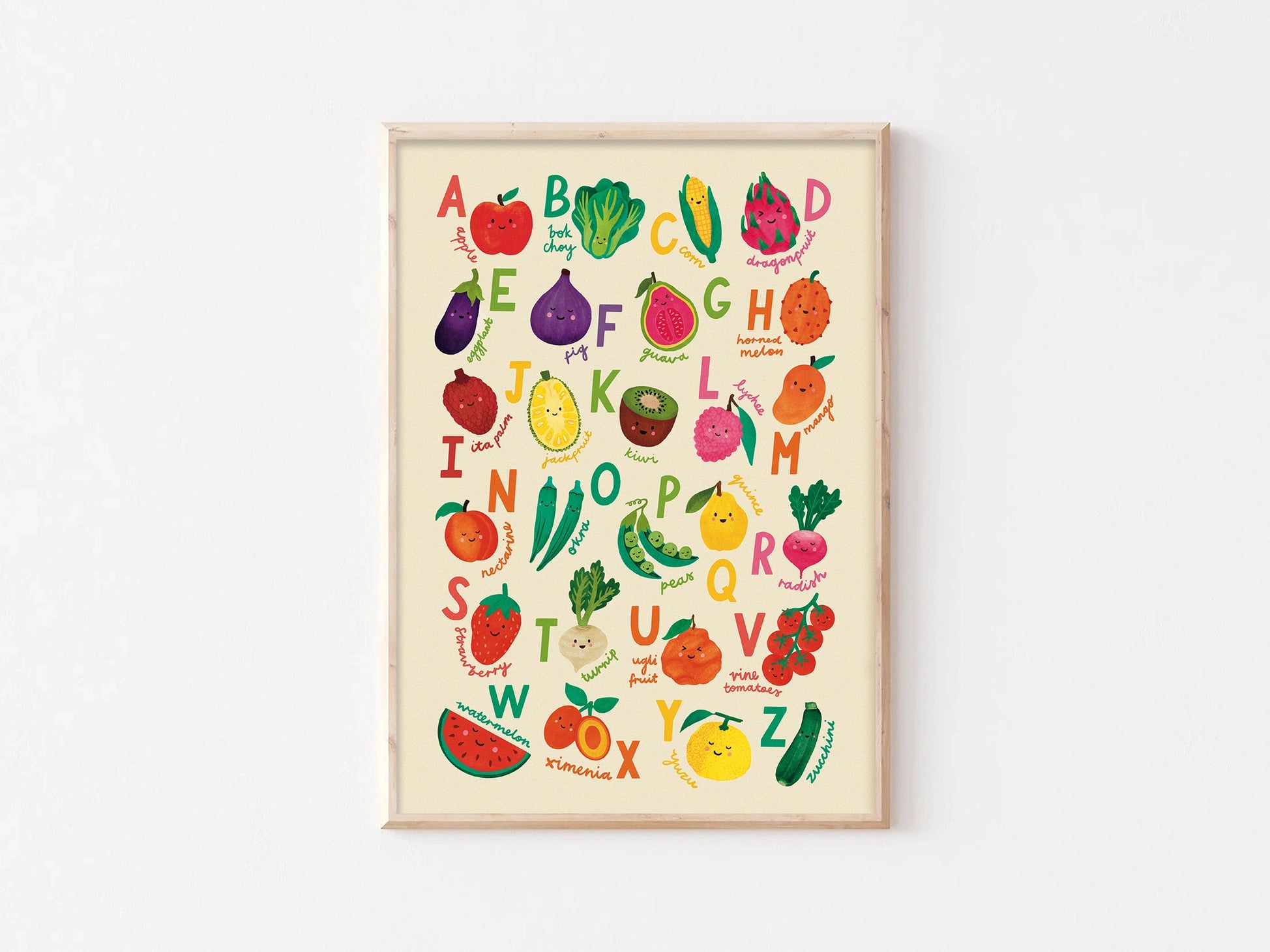 Lauren Sissons Studio - Fruit and Veg A-Z Alphabet Art Print
