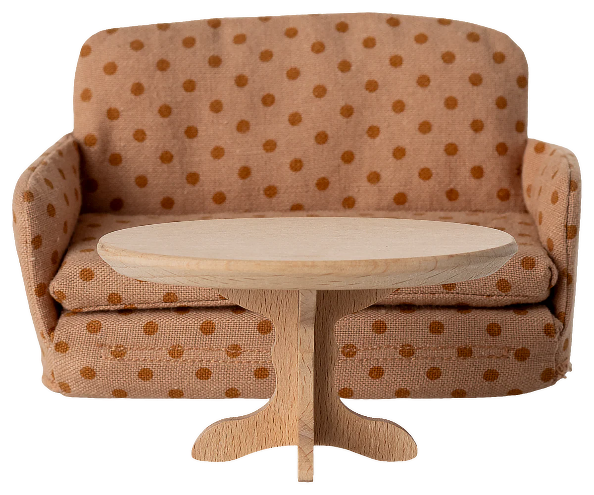 Maileg - Oval Coffee Table for Mouse Natural