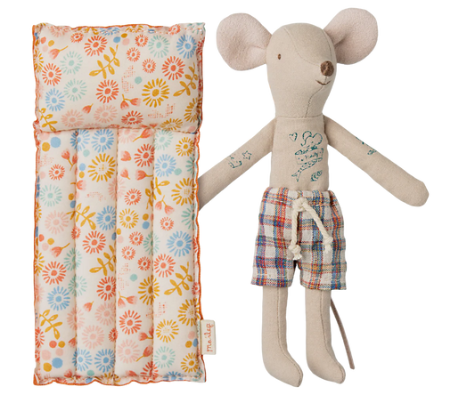 Maileg - Beach Mouse with Air Mattress Dad