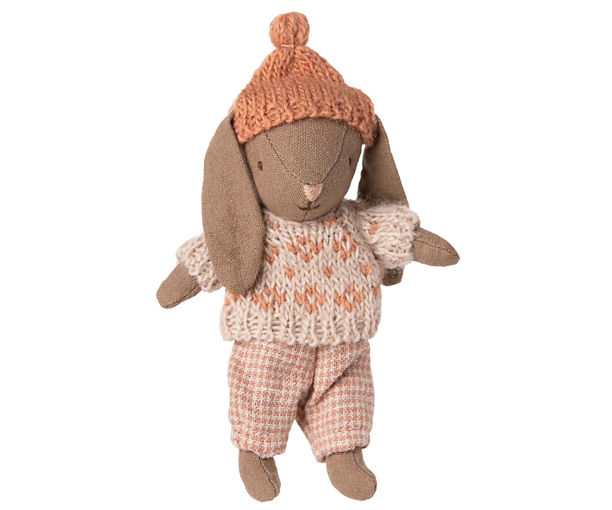 Maileg - Winter Bunny Micro Brown Rose