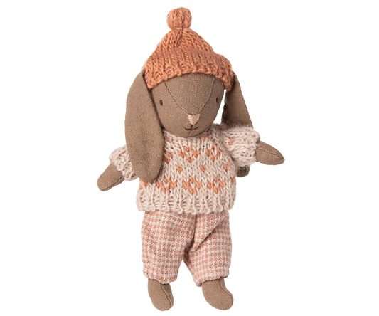 Maileg - Winter Bunny Micro Brown Rose