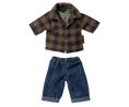 Load image into Gallery viewer, Maileg - Brown Checked Shirts and Pants for Dad Mouse
