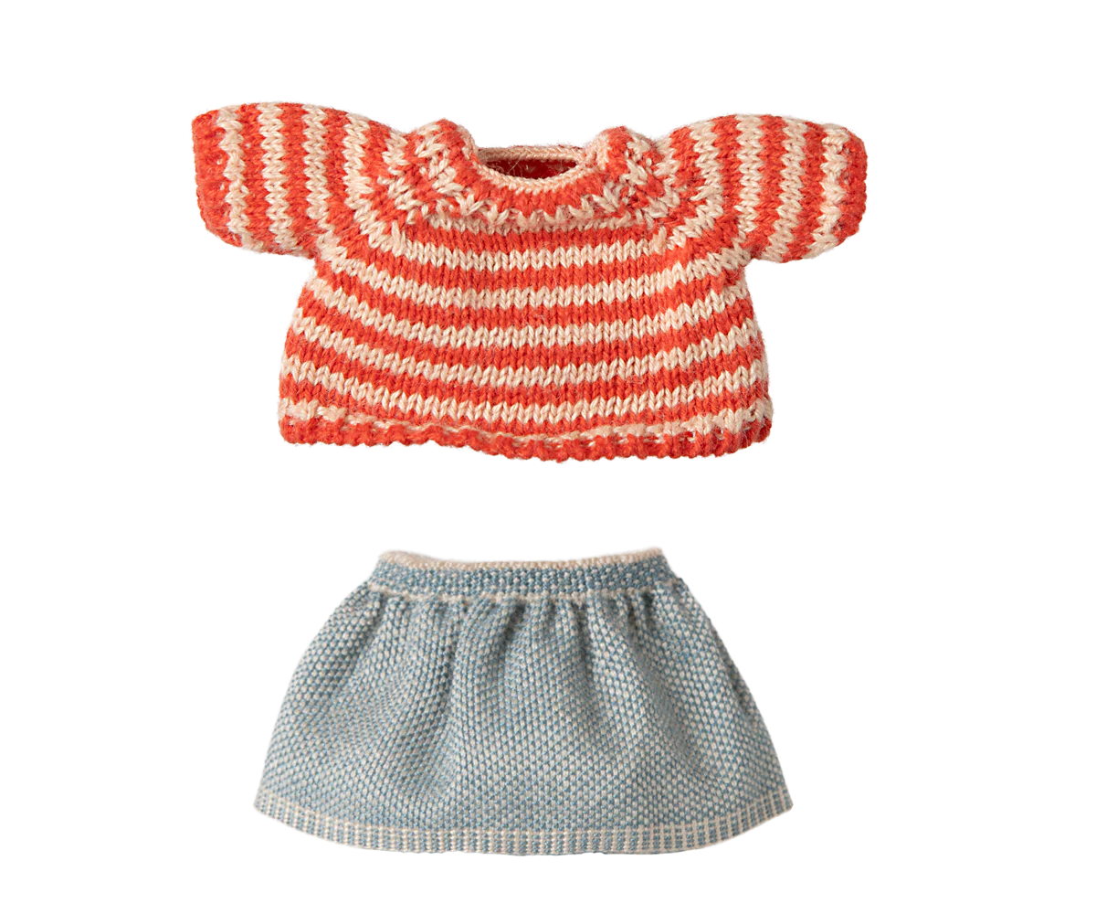 Maileg - Knitted Sweater and Skirt for Big Sister Mouse