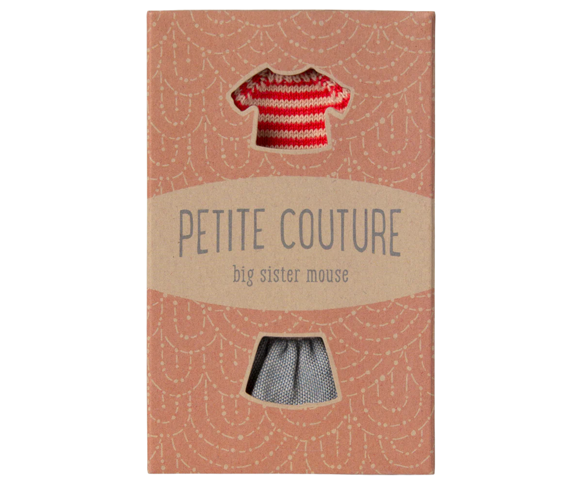 Maileg - Knitted Sweater and Skirt for Big Sister Mouse