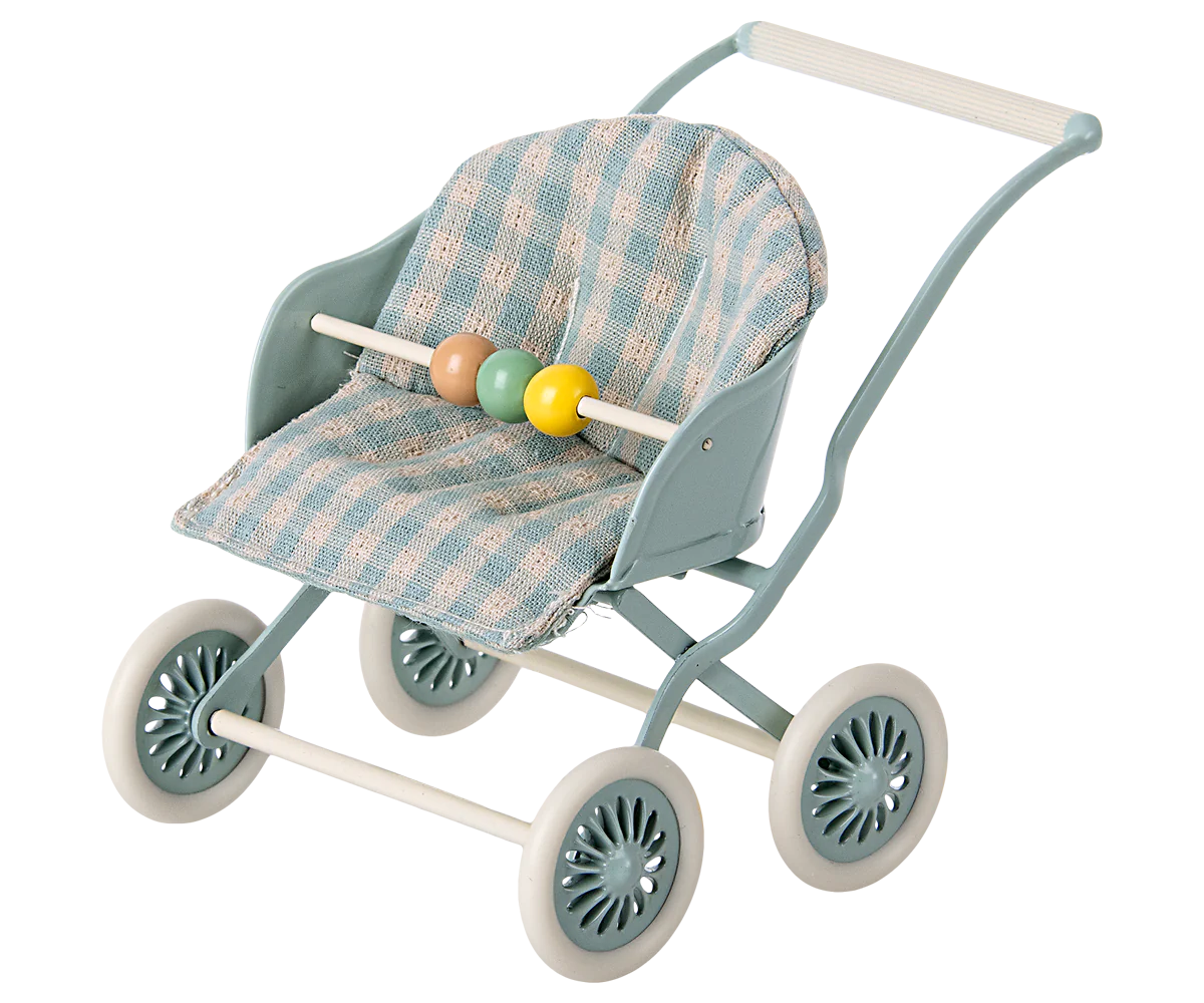 Maileg Stroller Baby Mice Mint - Cheeky Junior