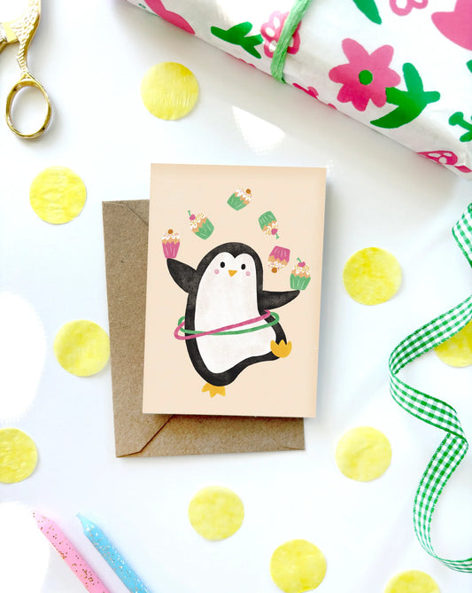 Lauren Sissons Studio - Penguin Mini Birthday Card