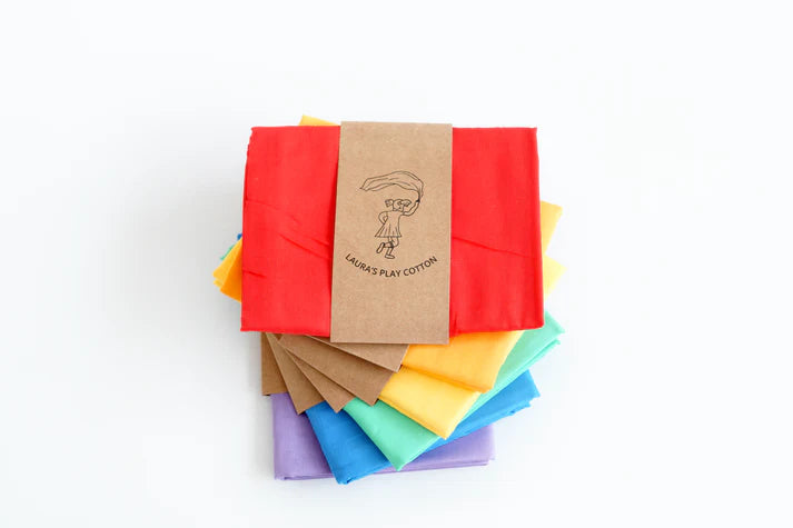 Laura’s Play Cotton - Set of 6 Rainbow 50cm x 50cm